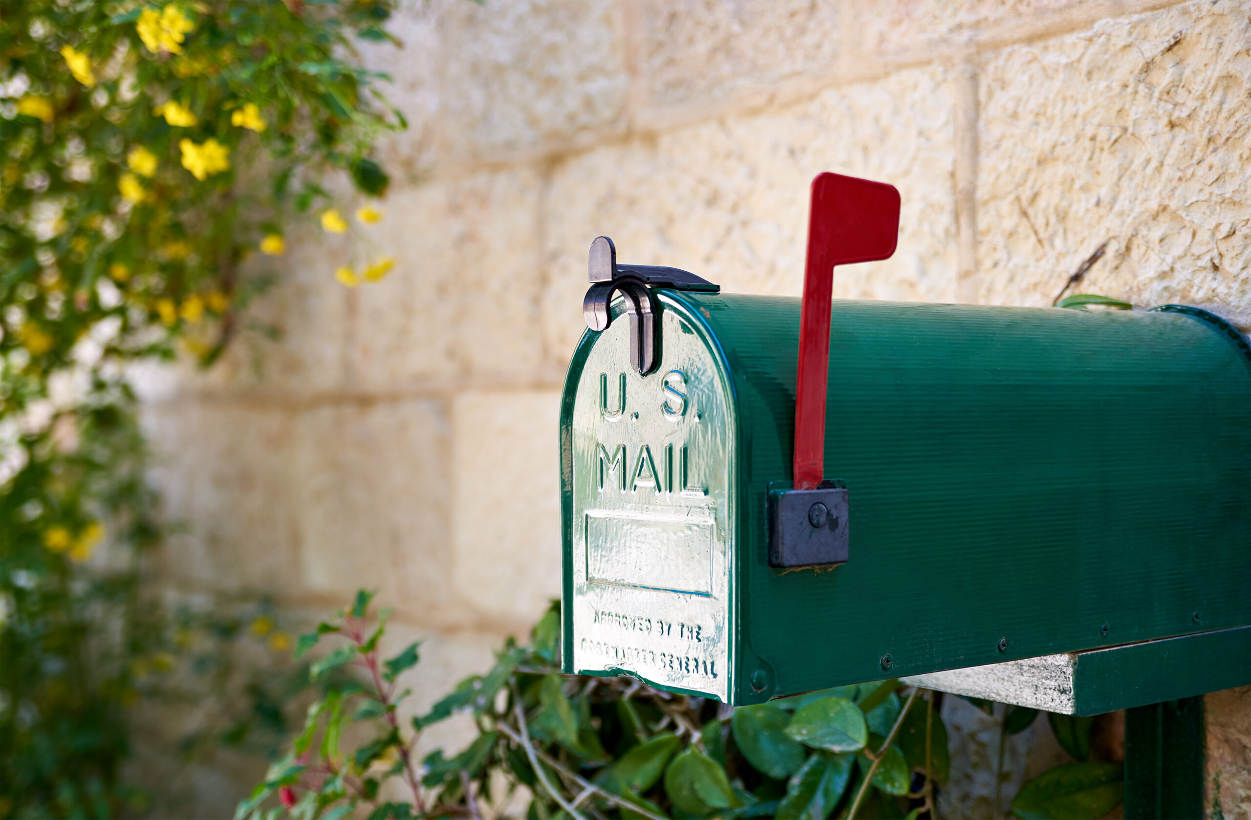 New green mailbox.